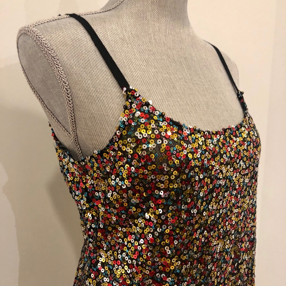 Free People Multicolor Sequin Slip Dress - Size M - Picture 2 of 5